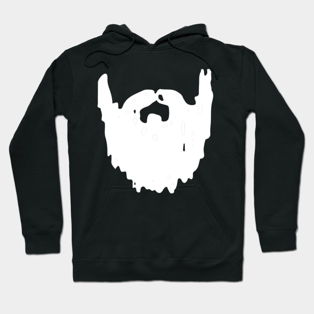 White Beard Doodle Hoodie by Mijumi Doodles